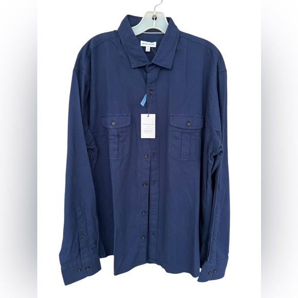 PETER MILLAR FALLSIDE COTTON SPORT DRESS Shirt, XL NAVY - Picture 5 of 10